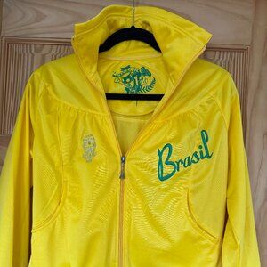 Brazil Yellow Jogger Track Pants | Athletic Retro Style | Elastic Waist